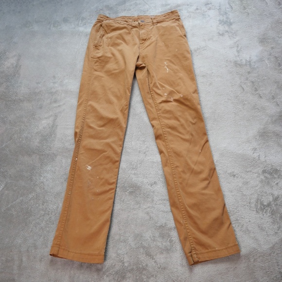 George Painters Pants Mens 30x31 Cognac Chino Trailblazer Brown Slim Straight - Picture 1 of 12